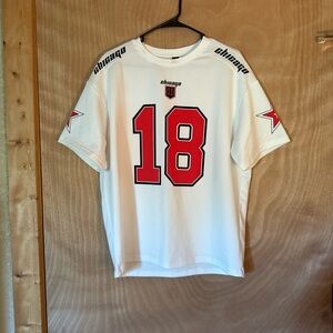 SHEIN White and Red Graphic Tee